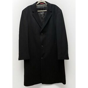 Black‎ Overcoat Wool Blend Coat Winter Business Izod Classic 48L Officecore